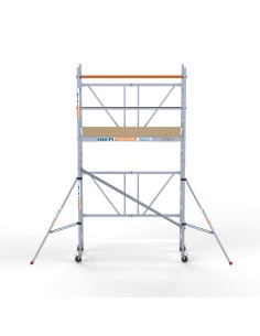 Andamio plegable de aluminio 75x190 - 4,70 m Altura de trabajo con estabilizadores y rodapiés