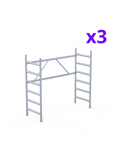 Andamio plegable de aluminio 75x190 - 6,50 m Altura de trabajo con estabilizadores y rodapiés
