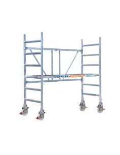Andamio plegable de aluminio 75x190 - 3 m Altura de trabajo con trampilla y ruedas 500kg 2