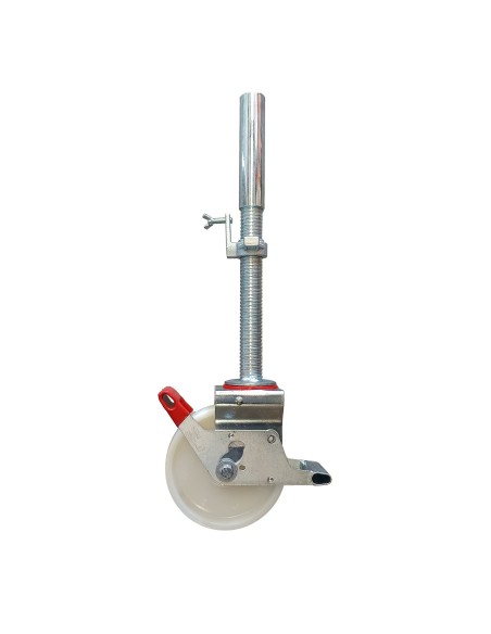 Andaime dobrável em alumínio 75x190 - 4 m de altura de trabalho com rodas com fuso