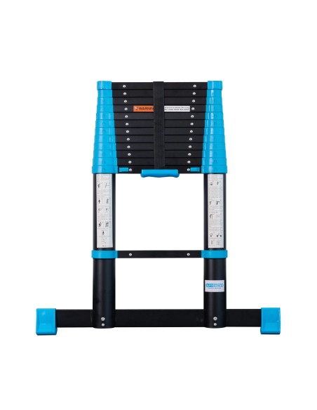 Escada Telescópica Preta e Azul de 3,8 m – 13 Degraus | IBERANDAMIOS