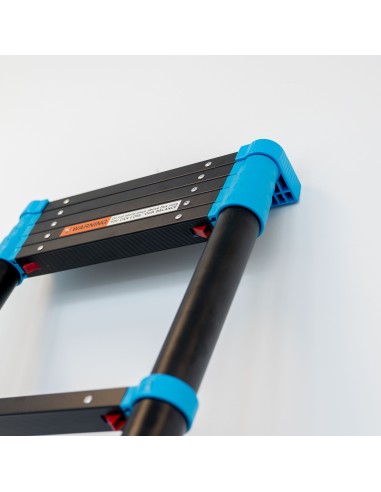 Escada Telescópica Preta e Azul de 3,8 m – 13 Degraus | IBERANDAMIOS
