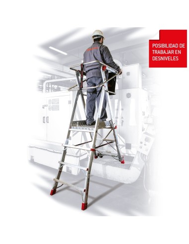 Escalera profesional plegable y regulable PLS5 de 5 peldaños - FARAONE