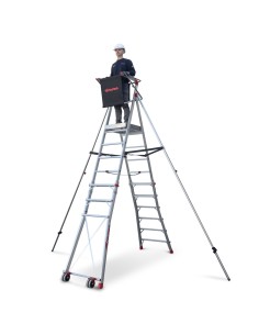 Escada profissional dobrável e ajustável PLS6 com 6 degraus - FARAONE