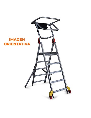 Escalera plegable PL-C3 de aluminio y altura regulable - Faraone