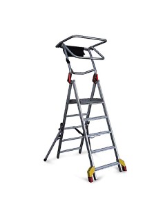 Escada dobrável em alumínio Faraone PL-C5 com altura ajustável