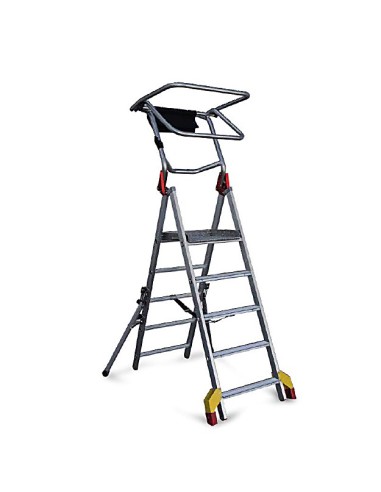 Escada dobrável em alumínio Faraone PL-C5 com altura ajustável