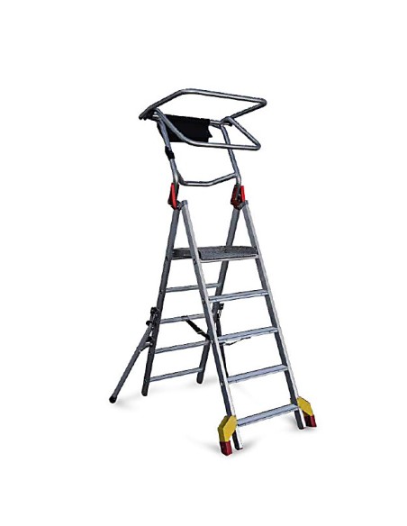 Escada dobrável em alumínio Faraone PL-C5 com altura ajustável