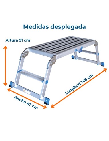 Plataforma de trabalho rebatível X-STEP 148 x 51 x 47 cm