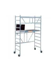 Andamio plegable de aluminio 90x190 - 3,85 m Altura de trabajo con trampilla y plataforma de 30 cm 2