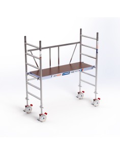 Andaime dobrável em alumínio 75x190 - 3 m Altura de trabalho sem portinhola e rodas 500kg