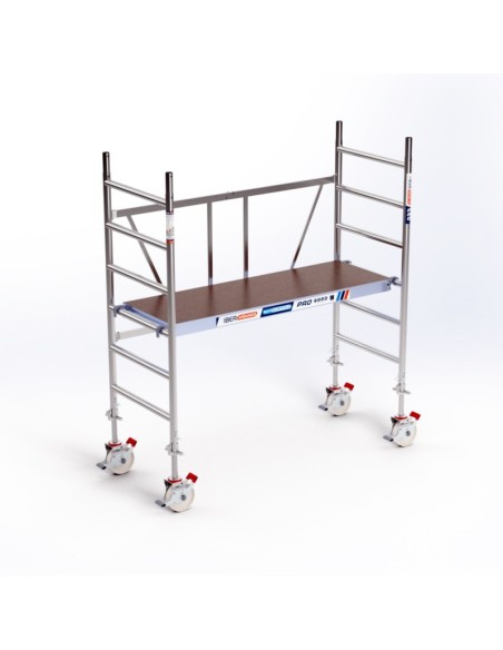 Andaime dobrável em alumínio 75x190 - 3 m Altura de trabalho sem portinhola e rodas 500kg