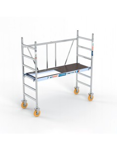 Andamio plegable de aluminio 75x190 - 3 m Altura de trabajo con trampilla y ruedas 500kg