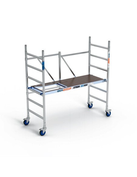 Andaime dobrável em alumínio 75x190 3m altura de trabalho com alçapão - XTREM