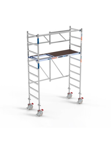 Andaime dobrável em alumínio 75x190 4,00m altura de trabalho com rodas de borracha 500KG - XTREM