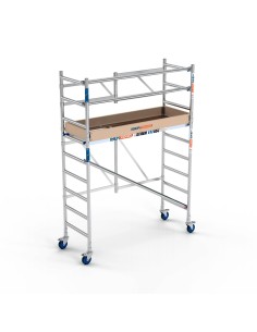 Andaime dobrável em alumínio 75x190 3,65m altura de trabalho com barras e rodapé - XTREM