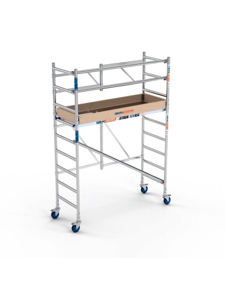 Andaime dobrável em alumínio 75x190 3,65m altura de trabalho com barras e rodapé - XTREM