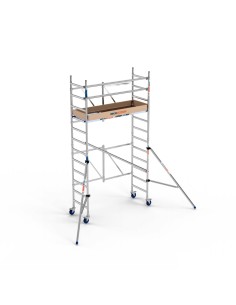 Andamio Plegable de aluminio 75x190 4,70m altura trabajo con estabilizadores y rodapié  - XTREM