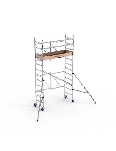 Andamio Plegable de aluminio 75x190 4,70m altura trabajo con estabilizadores y rodapié  - XTREM