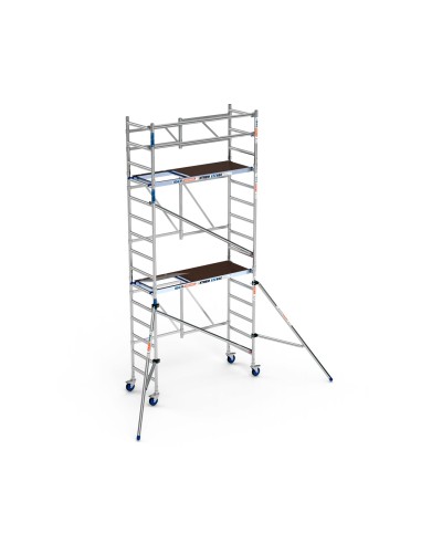 Andaime dobrável em alumínio 75x190 5,70m altura de trabalho com estabilizadores - XTREM