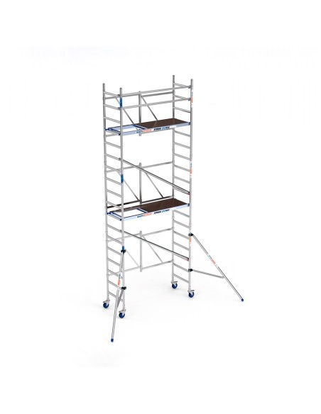 Andamio Plegable de aluminio 75x190 6,50m altura trabajo con estabilizadores - XTREM