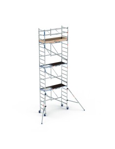 Andamio Plegable de aluminio 75x190 7,50m altura trabajo con estabilizadores y rodapié - XTREM