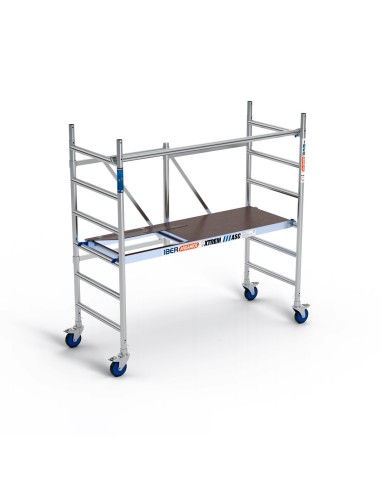 Andaime dobrável em alumínio 75x190 3m altura de trabalho comm alçapão e barra - XTREM