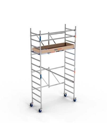 Andaime dobrável em alumínio 75x190 4,70m altura de trabalho com rodapés - XTREM