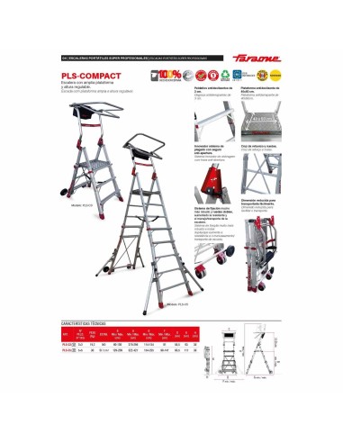 Escalera de aluminio plegable PLS-C3 - Faraone