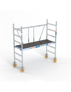 Andaime dobrável em alumínio 75x190 - 3 m de altura de trabalho e rodas de jardim