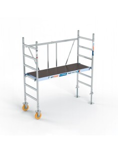 Andamio plegable de aluminio 75x190 - 3 m Altura de trabajo con ruedas de jardín y husillo