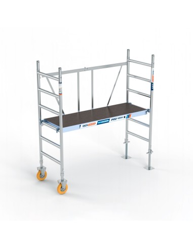 Andaime dobrável em alumínio 75x190 - 3 m de altura de trabalho com rodas de jardim e fuso