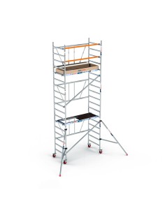 Andamio plegable de aluminio 90x190 - 6,50 m Altura de trabajo con estabilizadores y rodapiés