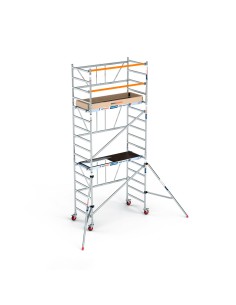 Andamio plegable de aluminio 90x190 - 5,70 m Altura de trabajo con estabilizadores y rodapiés