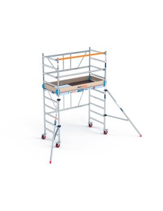 Andamio plegable de aluminio 90x190 - 3,85 m Altura de trabajo rodapié + estabilizadores + plataforma 30 cm