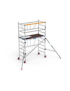 Andamio plegable de aluminio 90x190 - 3,85 m Altura de trabajo estabilizadores + plataforma 30 cm