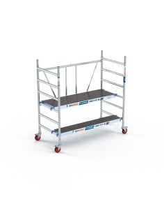 Andamio plegable de aluminio 90x190 - 3 m Altura de trabajo sin trampilla y plataforma 30 cm