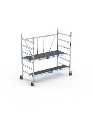 Andamio plegable de aluminio 90x190 - 3 m Altura de trabajo sin trampilla y plataforma 30 cm