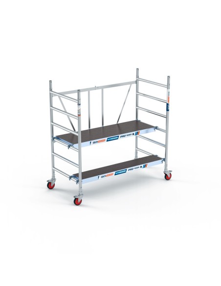 Andamio plegable de aluminio 90x190 - 3 m Altura de trabajo sin trampilla y plataforma 30 cm