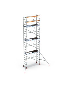 Andamio plegable de aluminio 75x190 - 7,50 m Altura de trabajo y estabilizadores