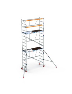 Andamio plegable de aluminio 75x190 - 5,70 m Altura de trabajo y estabilizadores