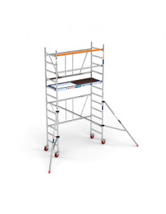 Andamio plegable de aluminio 75x190 - 4,70 m Altura de trabajo y estabilizadores