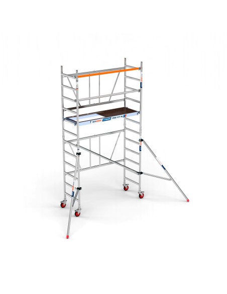 Andamio plegable de aluminio 75x190 - 4,70 m Altura de trabajo y estabilizadores