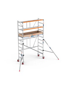 Andamio plegable de aluminio 75x190 - 4,20 m Altura de trabajo con rodapié y estabilizadores