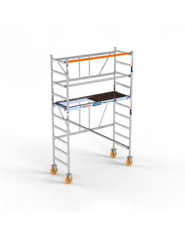 Andaime dobrável em alumínio 75x190 - 3,85 m Altura de trabalho com rodas de jardim