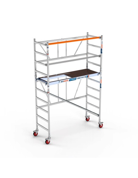 Andaime dobrável em alumínio 75x190 - 3,85 m Altura de trabalho com barras extra