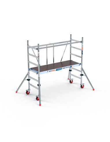 Andamio plegable de aluminio 75x190 - 3 m Altura de trabajo sin trampilla y estabilizadores MINISTAB