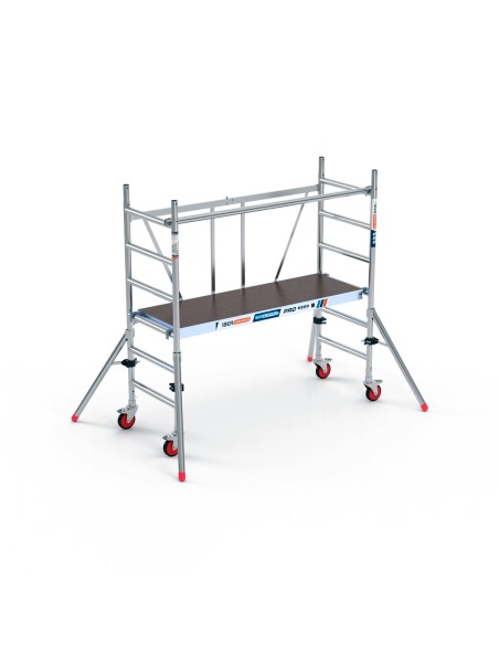 Andamio plegable de aluminio 75x190 - 3 m Altura de trabajo sin trampilla y estabilizadores MINISTAB