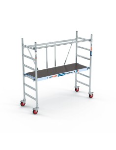 Andaime dobrável em alumínio 75x190 - 3 m Altura de trabalho sem portinhola e com barra