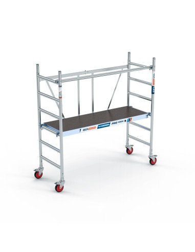 Andaime dobrável em alumínio 75x190 - 3 m Altura de trabalho sem portinhola e com barra